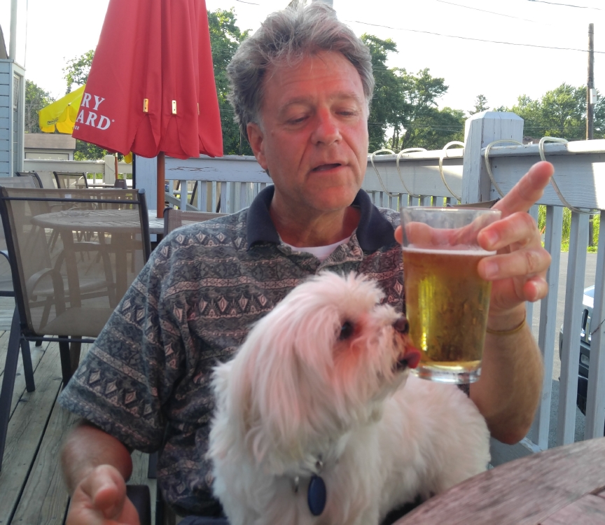 Pula enjoys a beer with Dad 2017