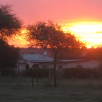 Sunset in front of the school