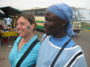 We are sporting the Botswana Flag on our faces to show support