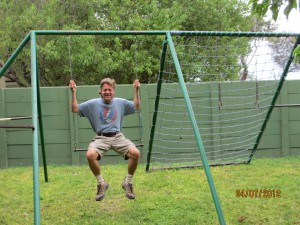 John is enjoying the playground