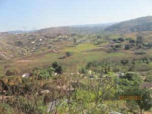 Scenery an hour outside of Durban. Picture taken from moving train.