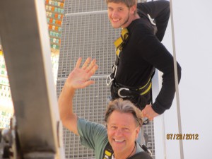 John (and Adam) on the platform waiting for their turn.  I had already jumped.