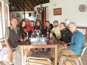 Nine of 11 of us.  This restaurant had burgers, pizza, and Greek salads - for reasonable prices!