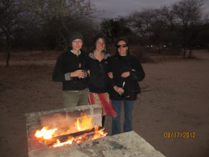 Dinner - Chicken and beans with Cassie and Margorie