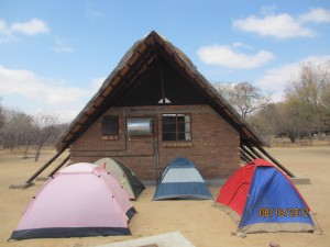 Our tent is the tiny blue one in the middle