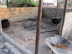 This is the outside kitchen where they cook the meat.