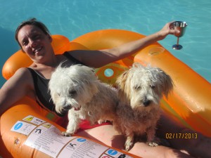 Sunbathing at Ben and Rita's