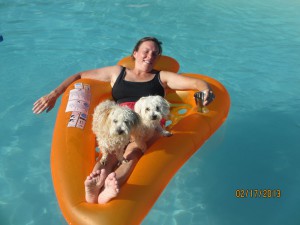 Sunbathing at Ben and Rita's